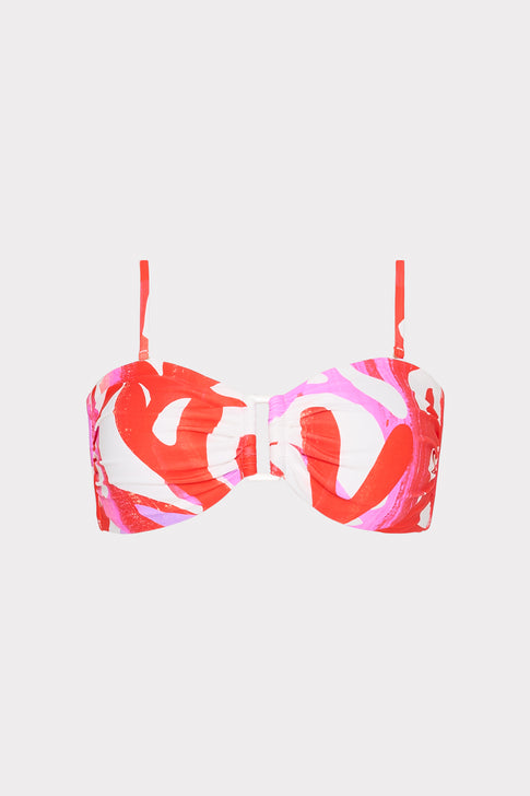 Italian Under The Sea Bandeau Bikini Top Pink Multi Image 2 of 9
