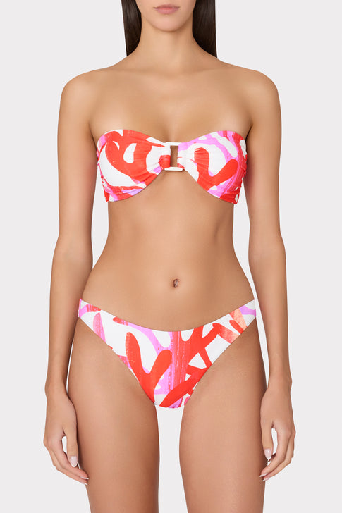 Italian Under The Sea Bandeau Bikini Top Pink Multi Image 3 of 9