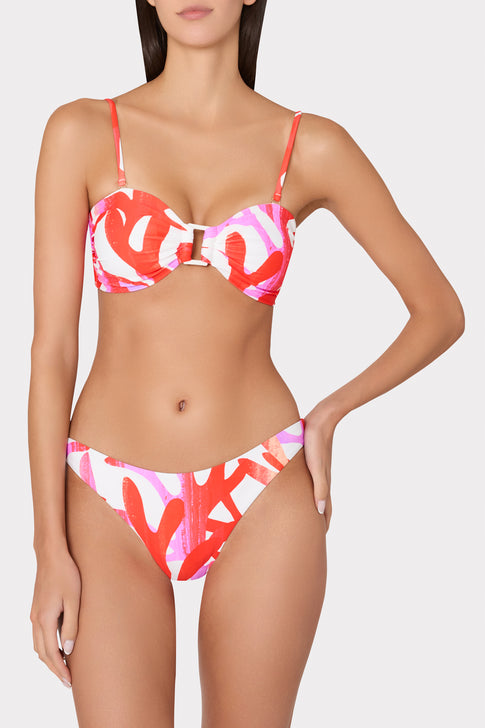 Italian Under The Sea Bandeau Bikini Top Pink Multi Image 4 of 9