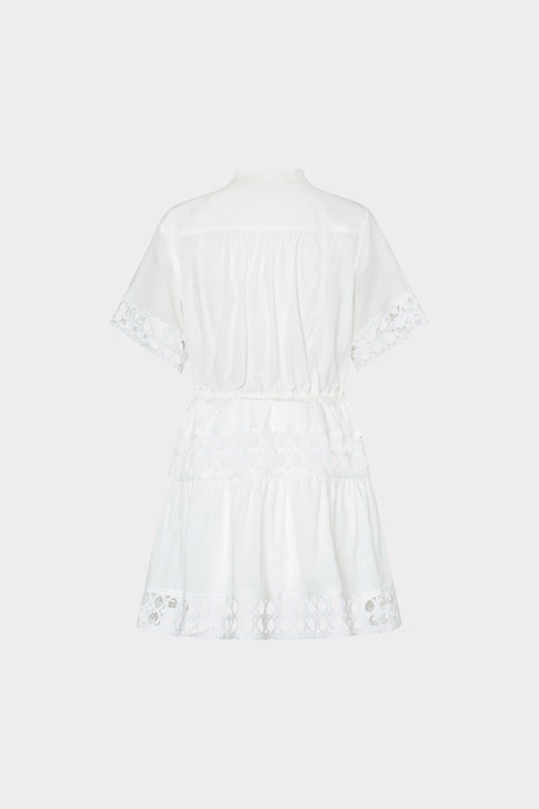 White Cotton Voile Cover-Up Dress - Back View Flat Lay | MILLY