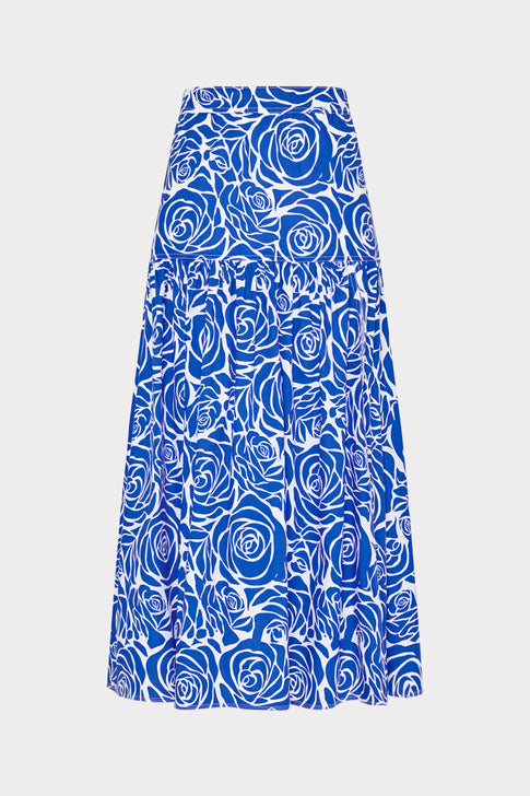 Noemi Rose Tiered Skirt Blue/White Image 1 of 6