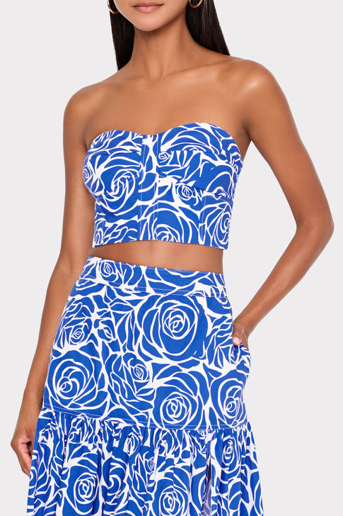 Nelsey Rose Bustier Top Blue/White Image 5 of 6