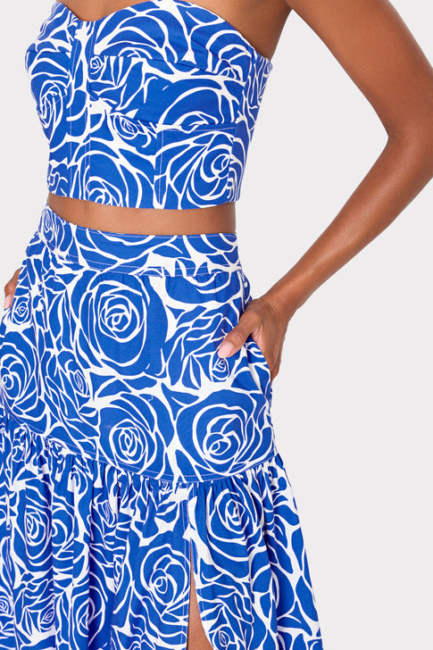Nelsey Rose Bustier Top Blue/White Image 3 of 6