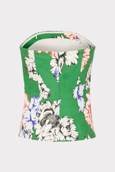 Aiden Petals In Bloom Strapless Top Green Multi Image 4 of 4