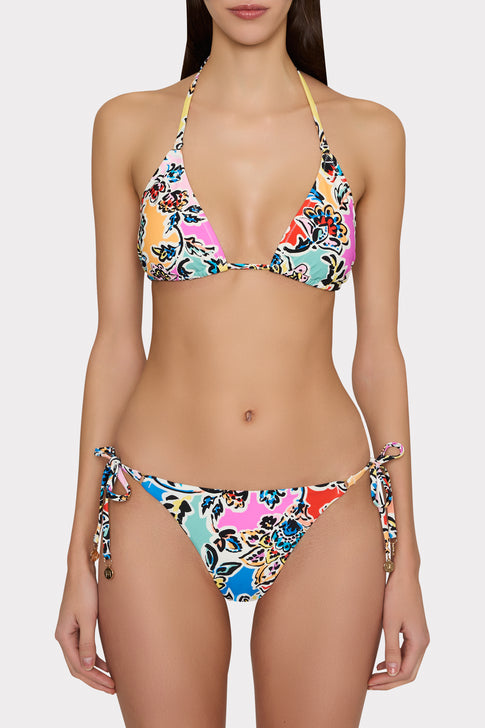 Rainbow Oasis Triangle Bikini Top Black Multi Image 2 of 4
