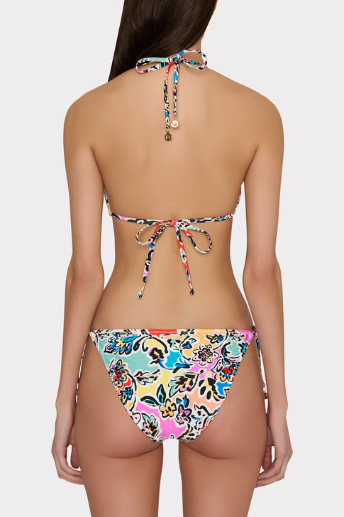 Rainbow Oasis Triangle Bikini Top Black Multi Image 3 of 4