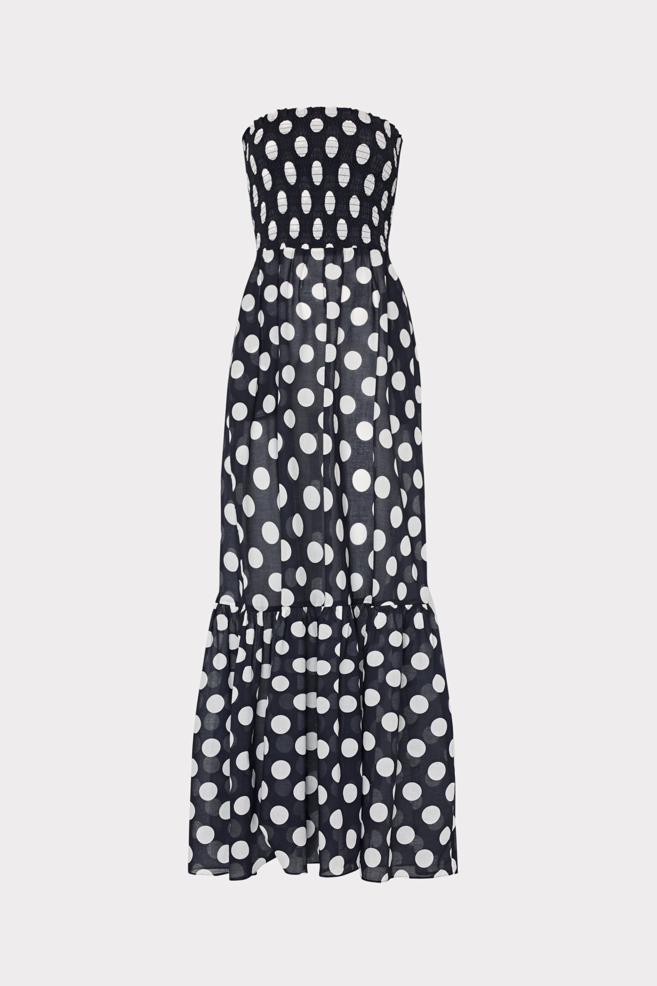 Milly Olen Polka Dot Strapless Cover-Up Dress - Black/white Milly Olen Polka Dot Strapless Cover-Up Dress - Black/white