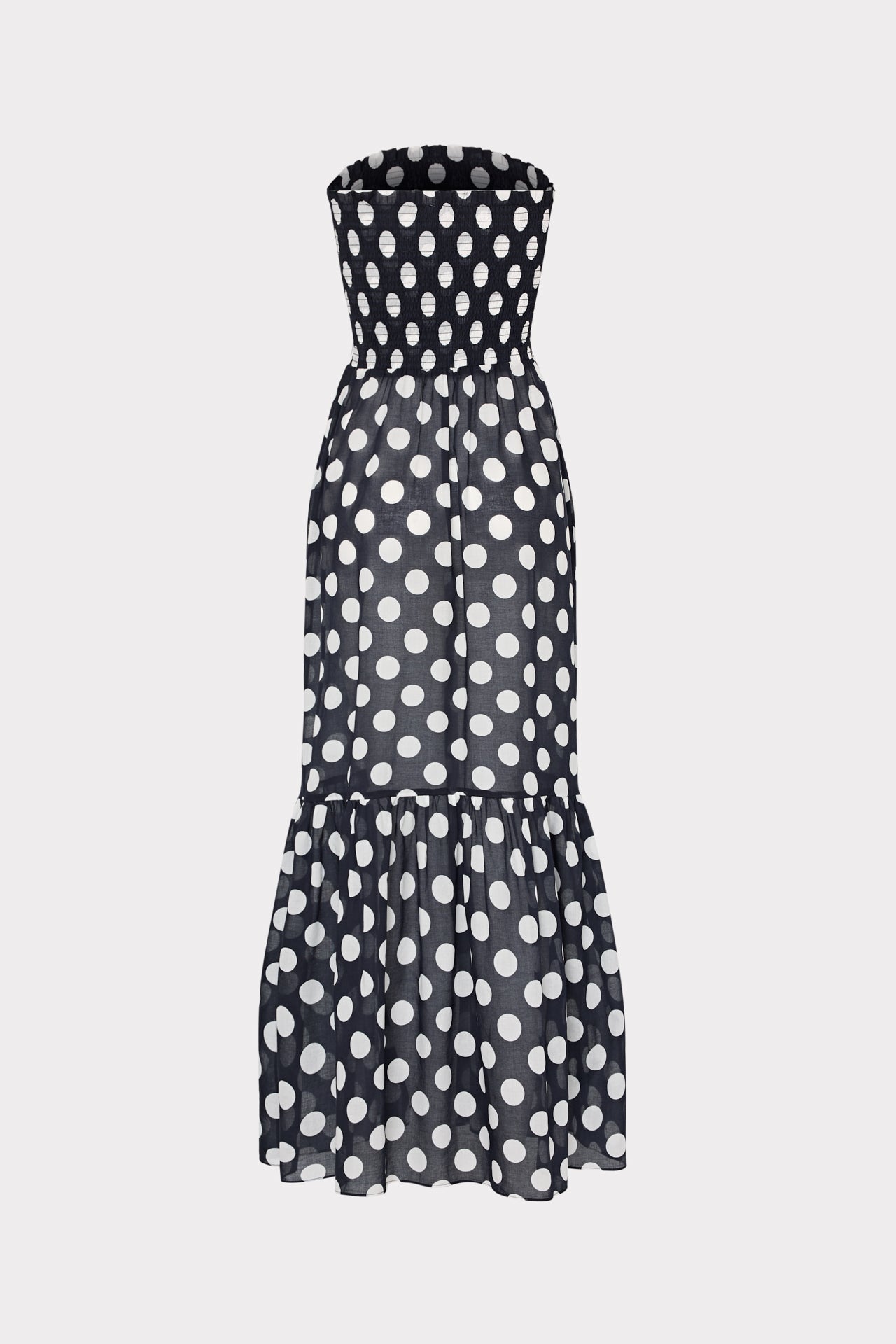 Milly Olen Polka Dot Strapless Cover-Up Dress - Black/white Milly Olen Polka Dot Strapless Cover-Up Dress - Black/white