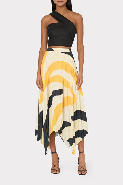 Zebra Pleated Skirt Mango/Black Image 2 of 4