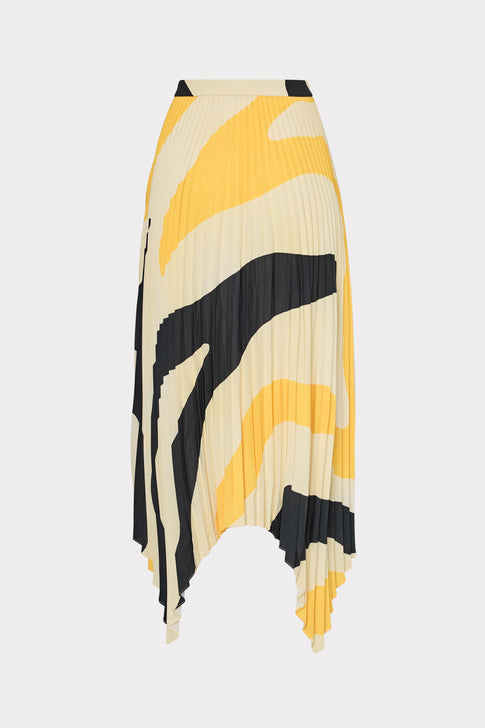 Zebra Pleated Skirt Mango/Black Image 4 of 4