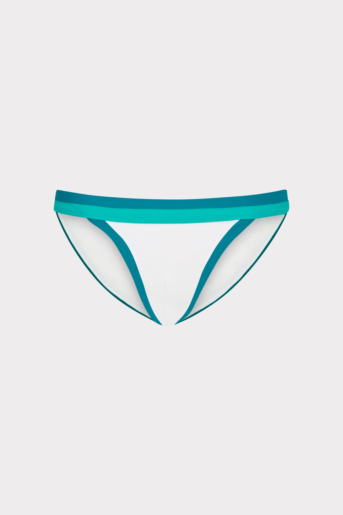 Sea Green White Color Block Bikini Bottom - Flat Lay | MILLY