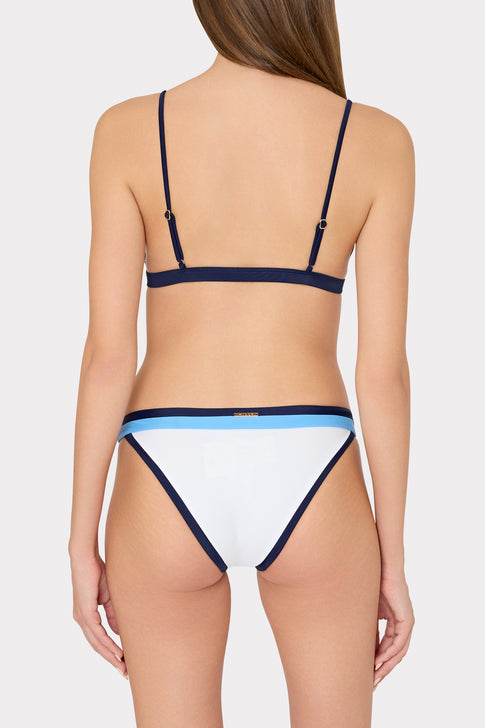 Elegant Navy Multi Colorblock Bikini Set - On Model Back | MILLY