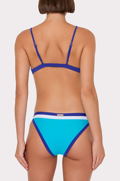 Ocean Blue color block bikini set - Back View | MILLY