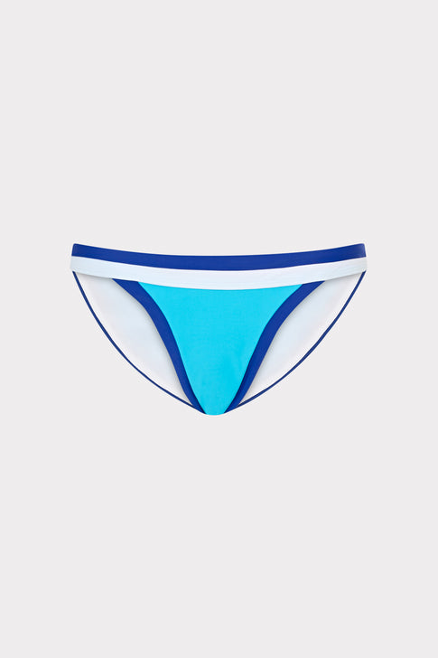 Ocean Blue Color Block Bikini Bottom - Flat Lay | MILLY