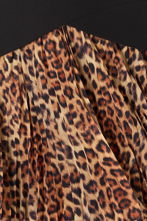 Haddy Leopard Print Pleated Mini Dress Multi Image 5 of 6
