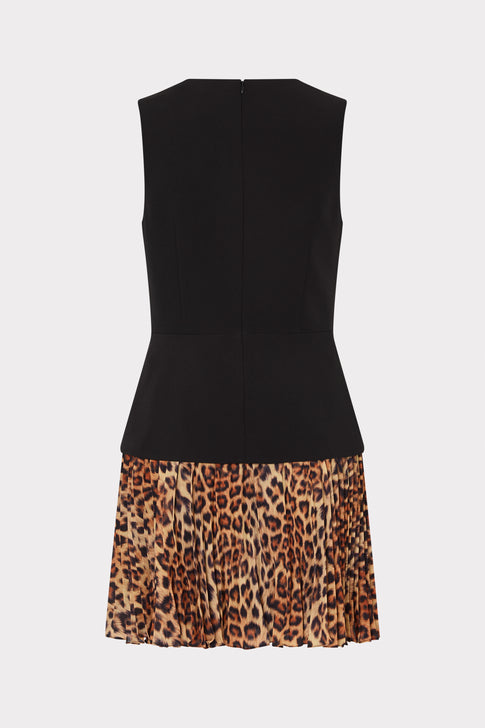 Haddy Leopard Print Pleated Mini Dress Multi Image 6 of 6