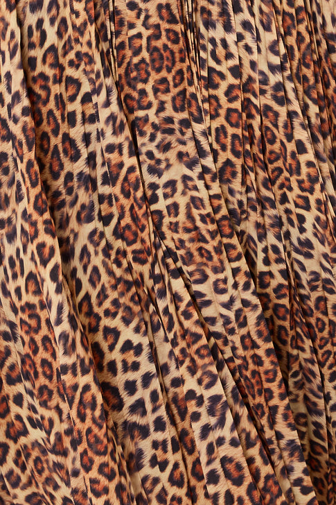 Oria Leopard Print Pleated Dress Multi Image 4 of 5