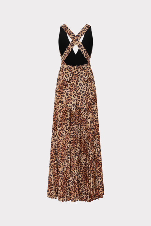 Oria Leopard Print Pleated Dress Multi Image 5 of 5