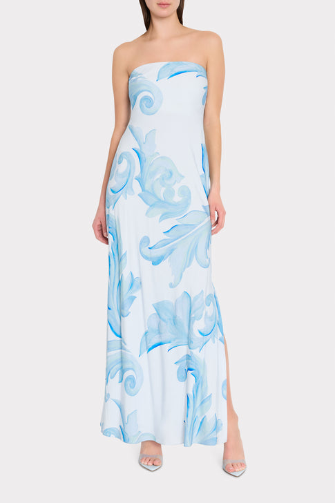 Milly Women's Vera Floral Maxi Dress - Light Blue