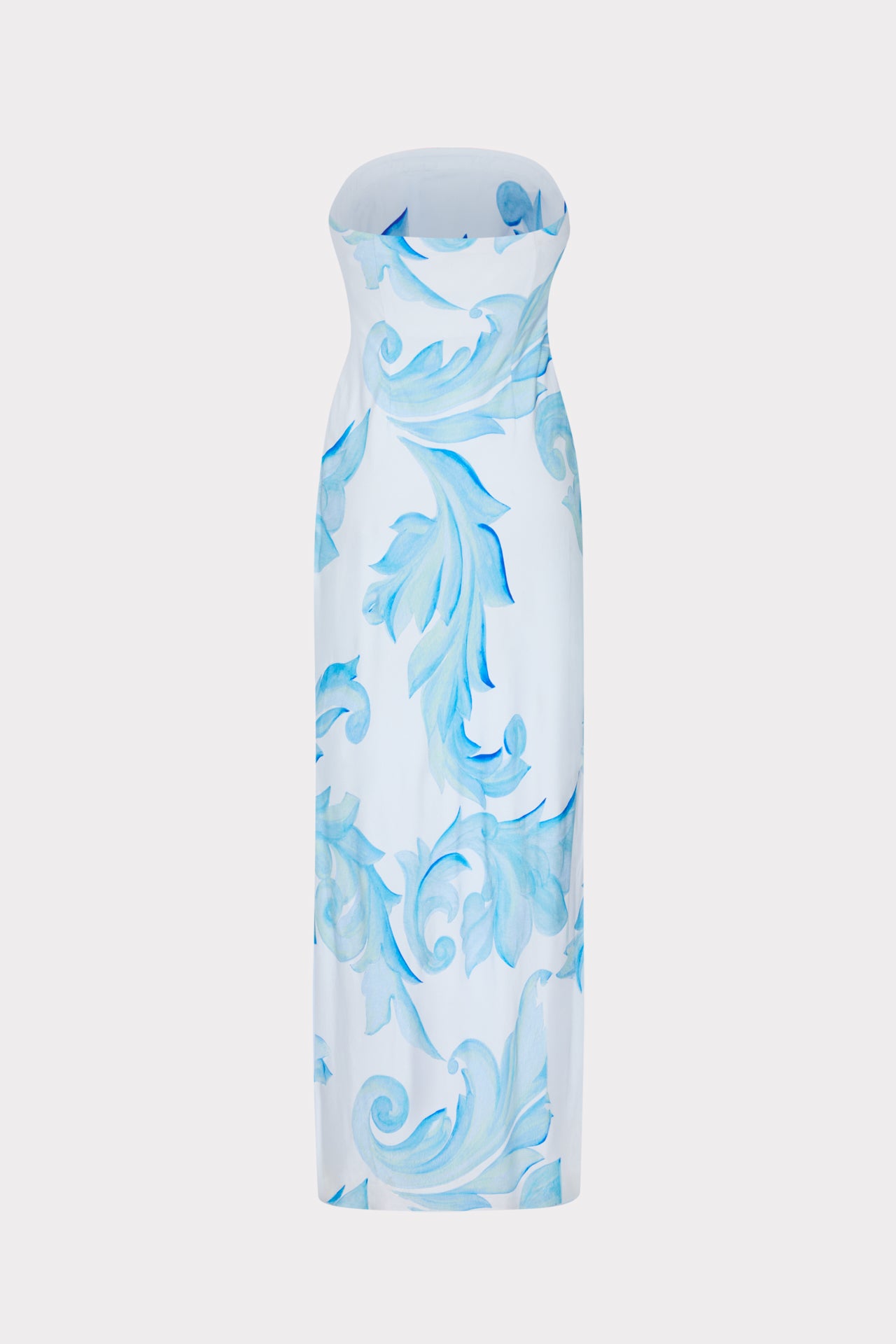 blue flowy prom dress Multi Colored Asymmetrical Draped Floral Chiffon Gown