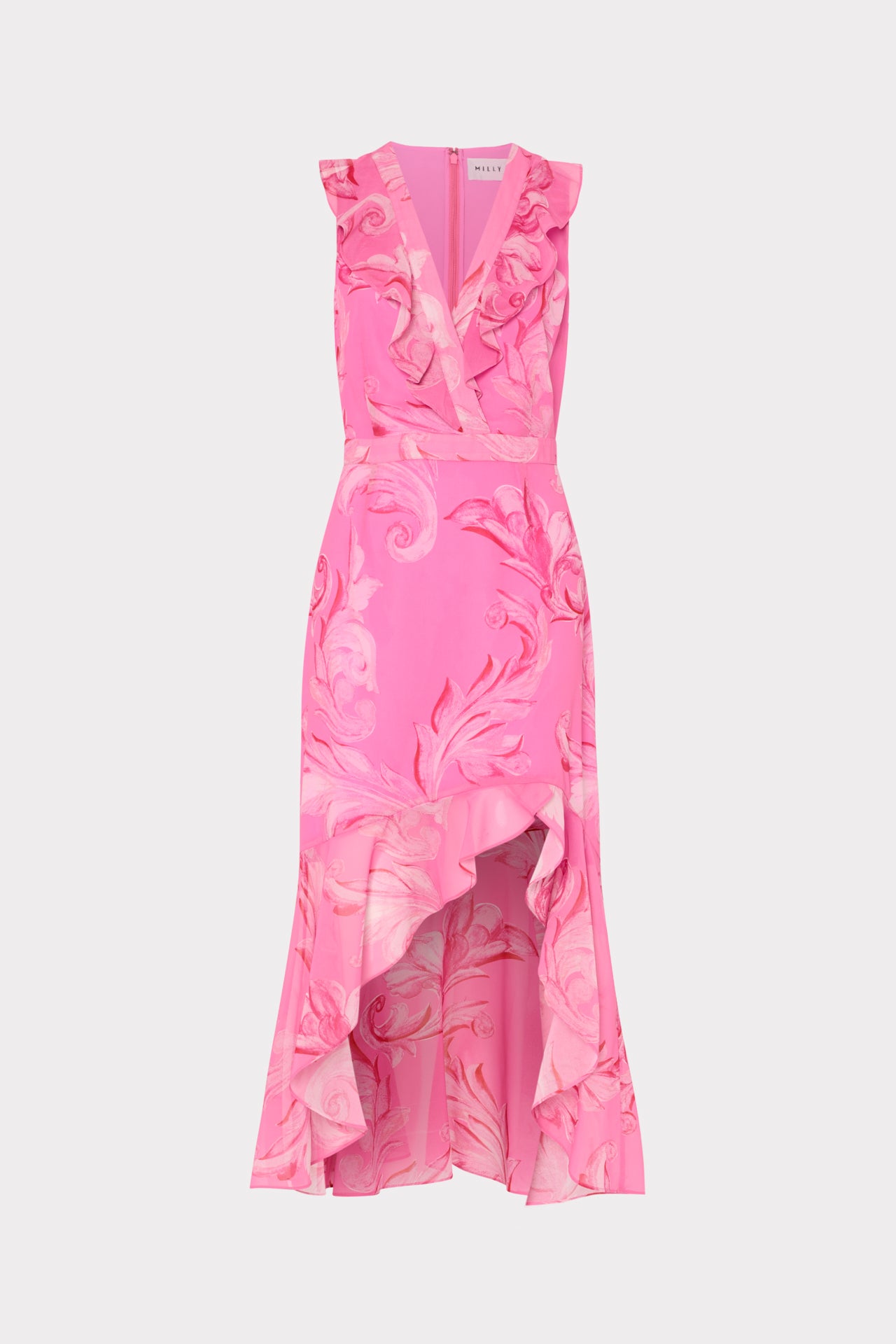 Nanci Printed Midi Dress in Pink