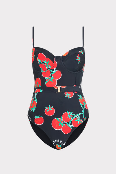 Pomodoro One Piece in Black/Red | MILLY