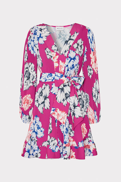 Liv Petals In Bloom Pleated Dress Pink Multi Image 1 of 4