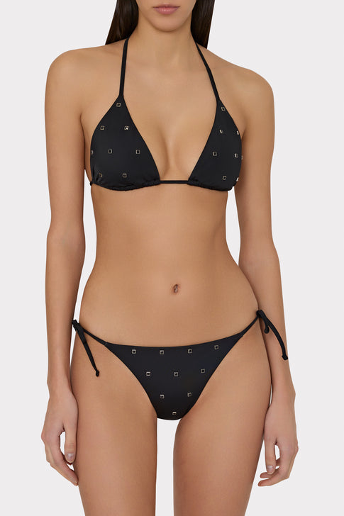 Millie Diamond Heat Set String Bikini Bottom Black Image 2 of 4
