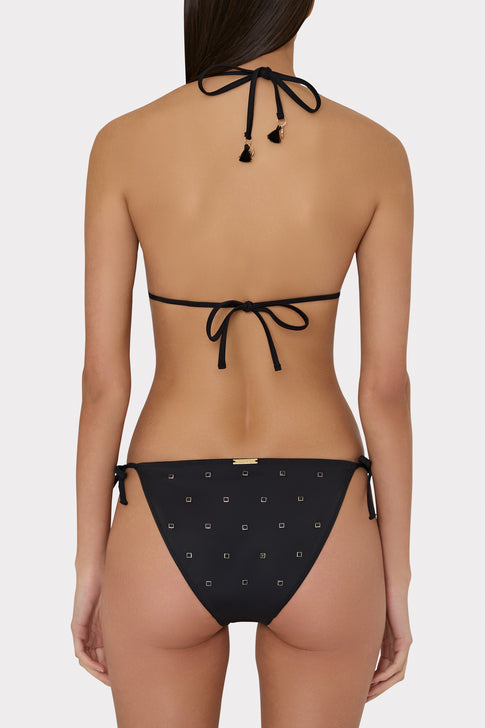 Millie Diamond Heat Set String Bikini Bottom Black Image 3 of 4