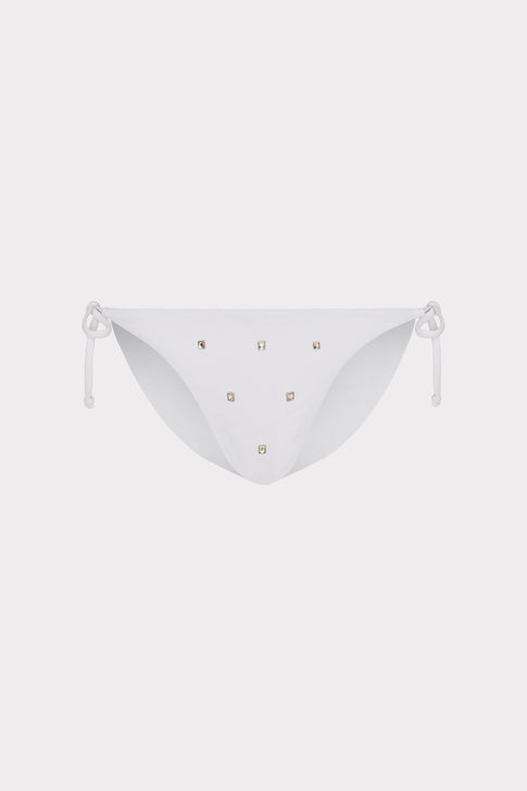 Millie Diamond Heat Set String Bikini Bottom White Image 1 of 4