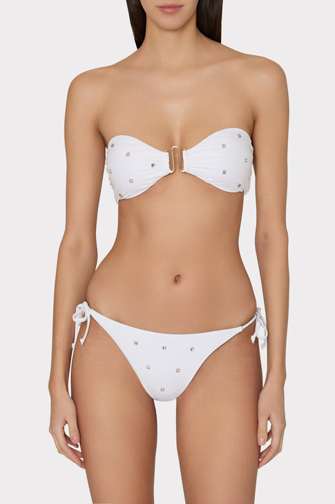 Millie Diamond Heat Set String Bikini Bottom White Image 2 of 4