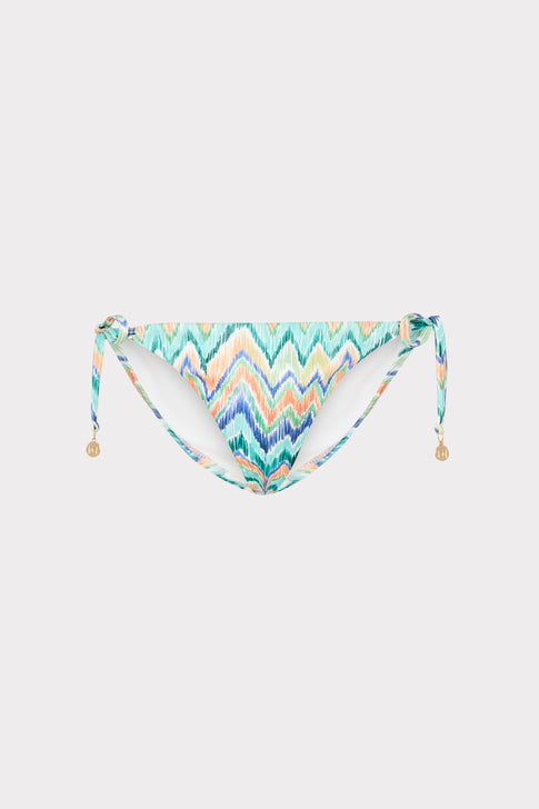 Tropical Multi Chevron String Bikini Bottom - Flat Lay | MILLY