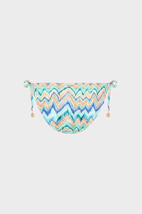 Tropical Multi Chevron String Bikini Bottom - Flat Lay Detail | MILLY