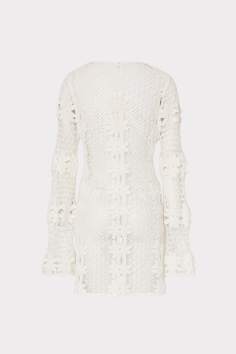 Floral Crochet Coverup Dress White Image 5 of 5