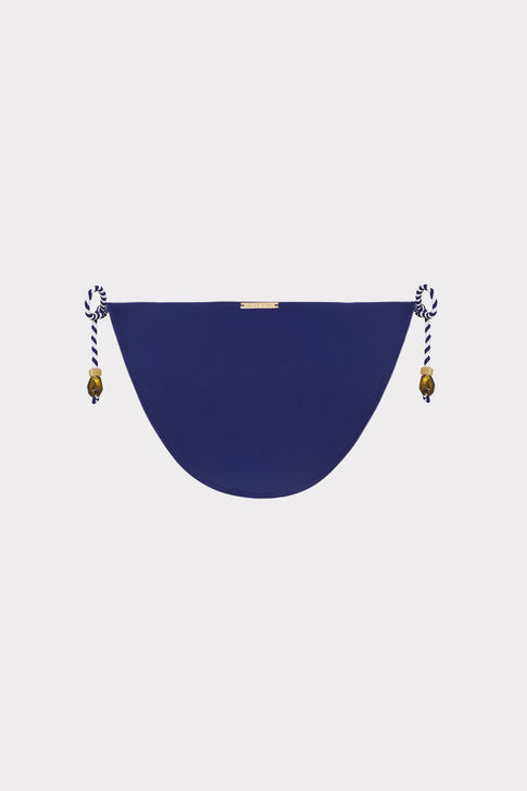 Navy Designer Rope Bikini Bottom - Flat Lay Detail | MILLY