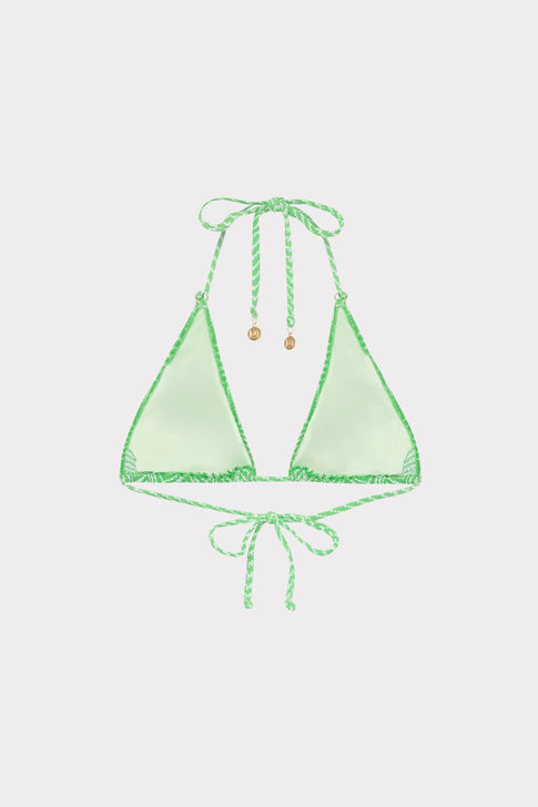 Green Chevron Triangle Bikini Top - Alternative Angle | MILLY