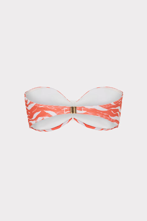 Margot Wild Stripes Bandeau Top Coral/White Image 4 of 4