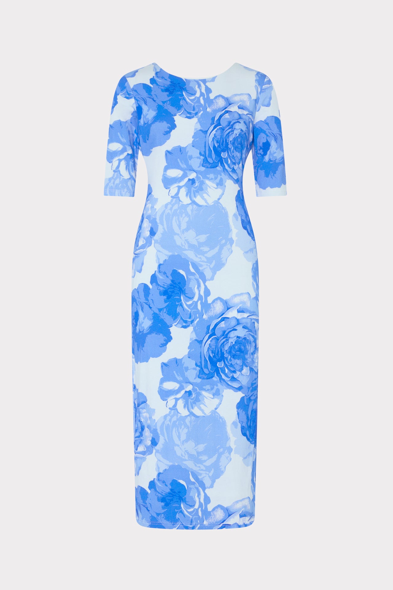 Abbygail Printed Jersey Dress in Blue Multi | MILLY