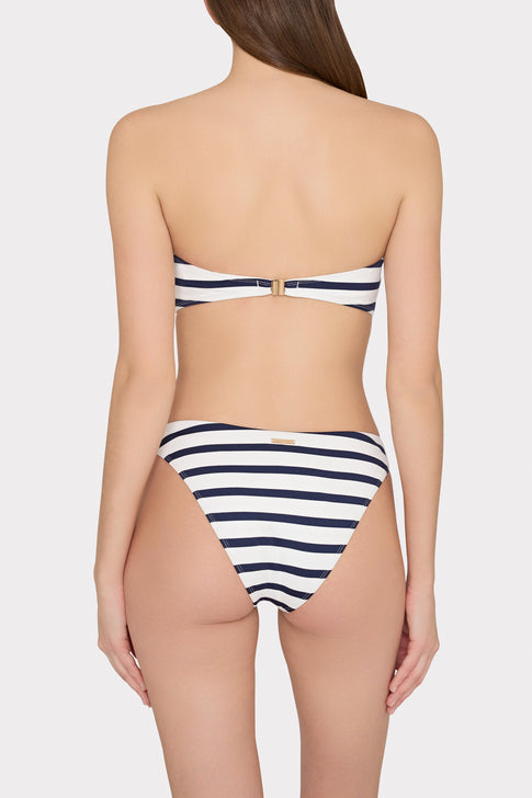 Margot Nautical Stripe Bikini Bottom Navy/White Image 3 of 4