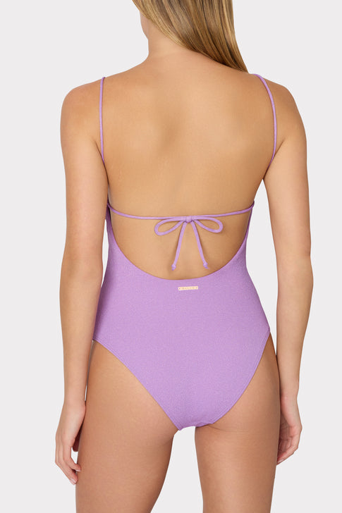 Cannes Beaded Strap One Piece Purple Image 3 of 4