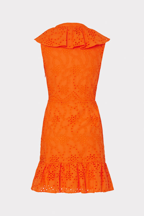Novi Eyelet Wrap Dress Tangerine Image 4 of 4