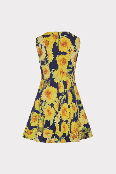 Poppy Sunflower Poplin Mini Dress Navy Multi Image 4 of 4