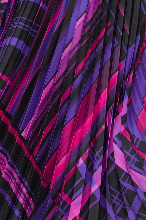 Otha Patchwork Plaid Skirt Purple Multi Image 3 of 4