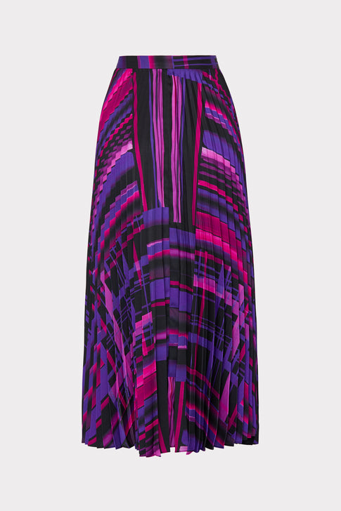 Otha Patchwork Plaid Skirt Purple Multi Image 4 of 4