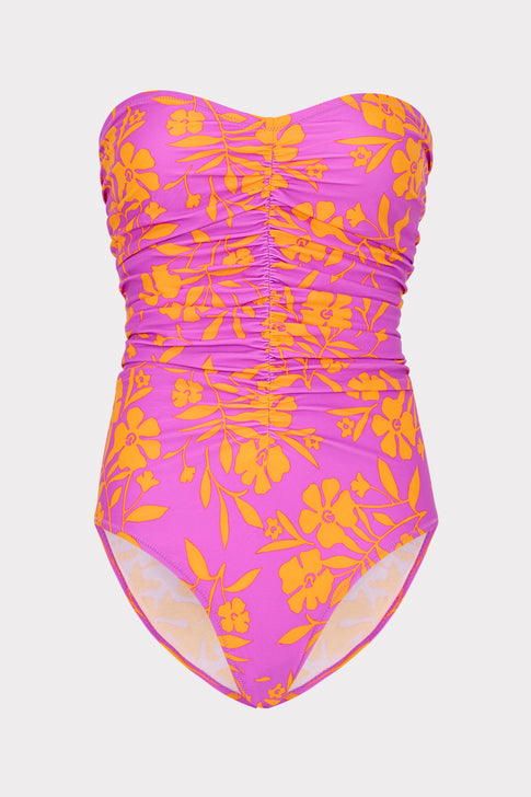 Marigold Aroma Ruched One Piece Pink Multi Image 1 of 4