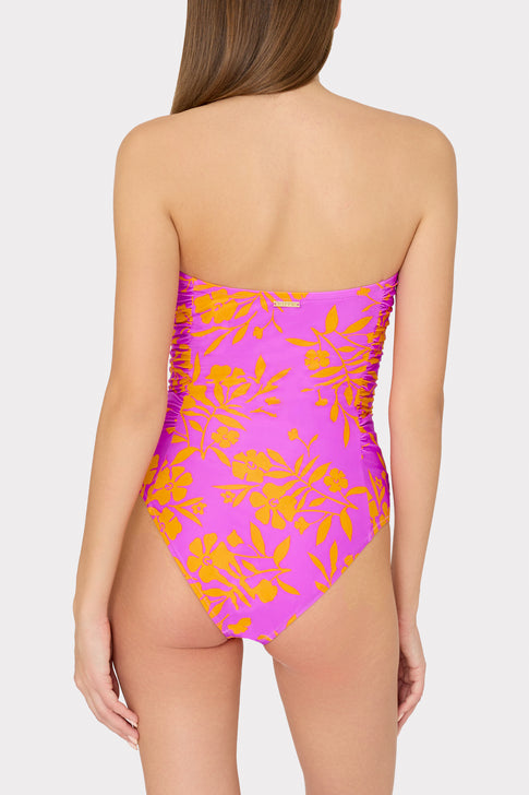 Marigold Aroma Ruched One Piece Pink Multi Image 3 of 4