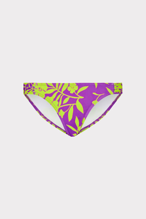 Marigold Aroma Ruched Sides Bikini Bottom Purple Multi Image 1 of 4