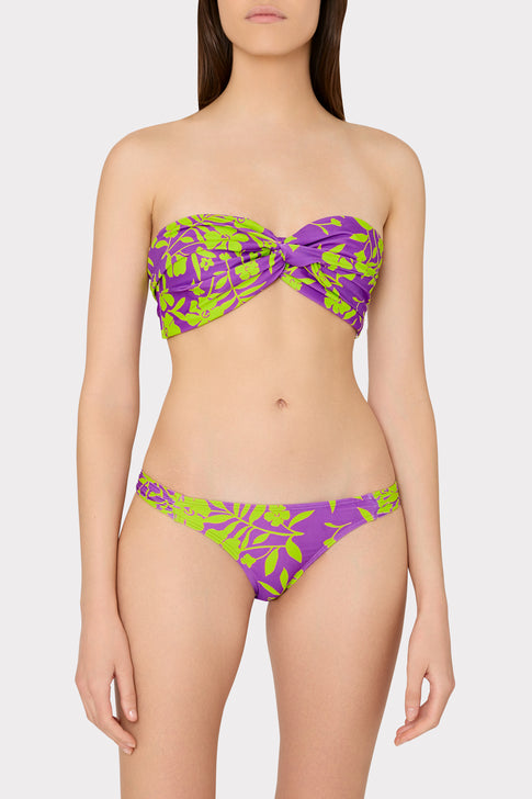 Marigold Aroma Ruched Sides Bikini Bottom Purple Multi Image 2 of 4