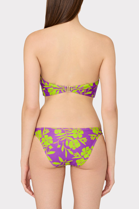 Marigold Aroma Ruched Sides Bikini Bottom Purple Multi Image 3 of 4