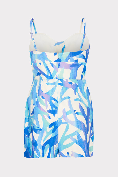 Anya Under The Sea Linen Romper Blue Multi Image 4 of 4